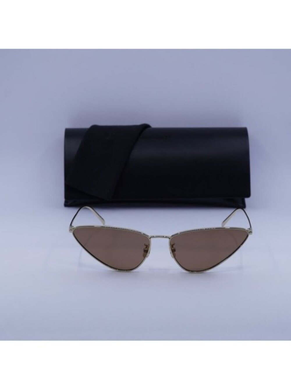 Saint Laurent SL487 003 Cat Eye Sunglasses - Gold/Brown - Picture 2 of 10